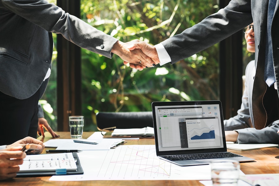 Handshake after a BFSI industry deal